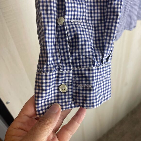 Ralph Lauren navy and white checked‎ long sleeve shirt, size XL - Picture 14 of 16